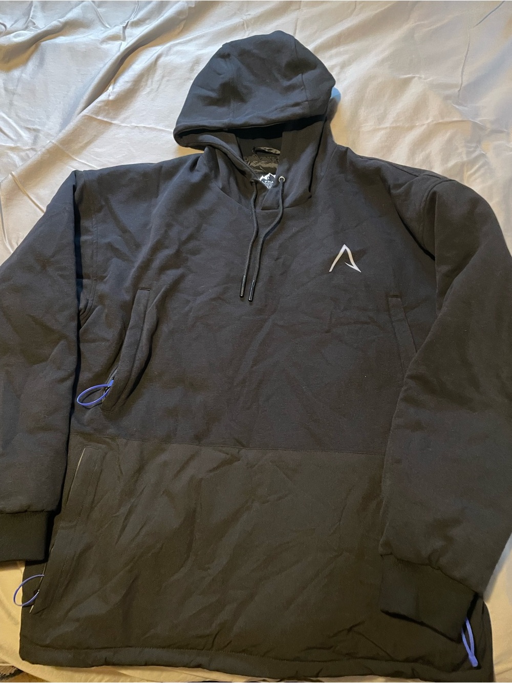 Men's Black Ski Hoodie with Reflective Logo Waterproof